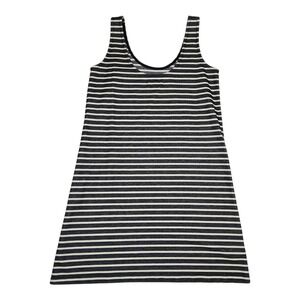 Madewell Tank Dress Sz XS Striped Scoop Neck Black White Beach Resort Nautical